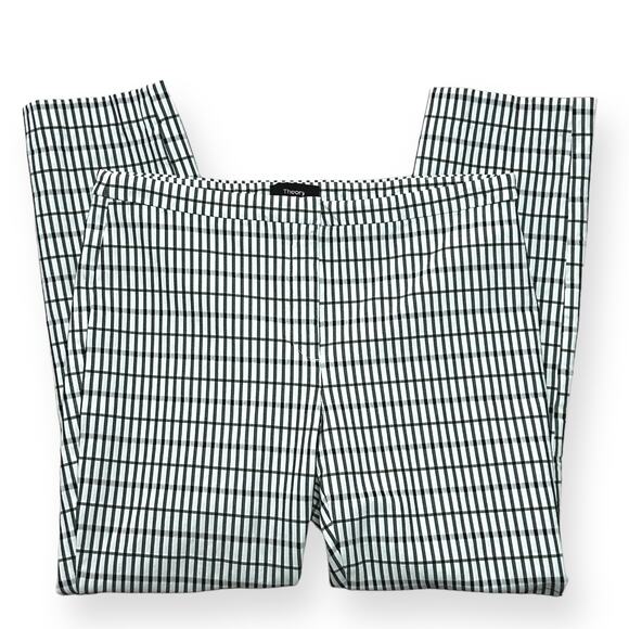 THEORY Classic Skinny Pants Slim Optic Grid Pattern Career Work Contemporary 6 - Picture 6 of 13